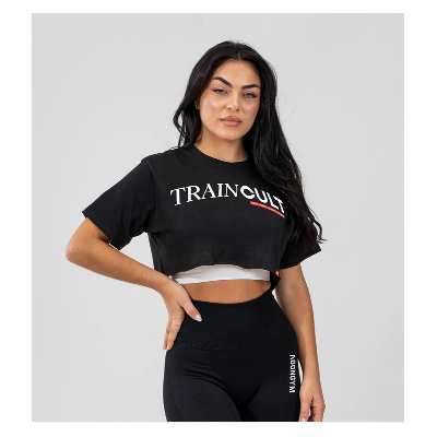 CROP TOP TRAINING CULT BLACK